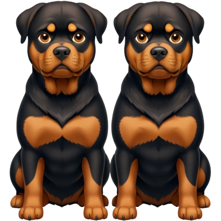 2 large German Rottweilers emoji emoji