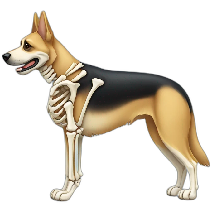 German shepherd skeleton emoji