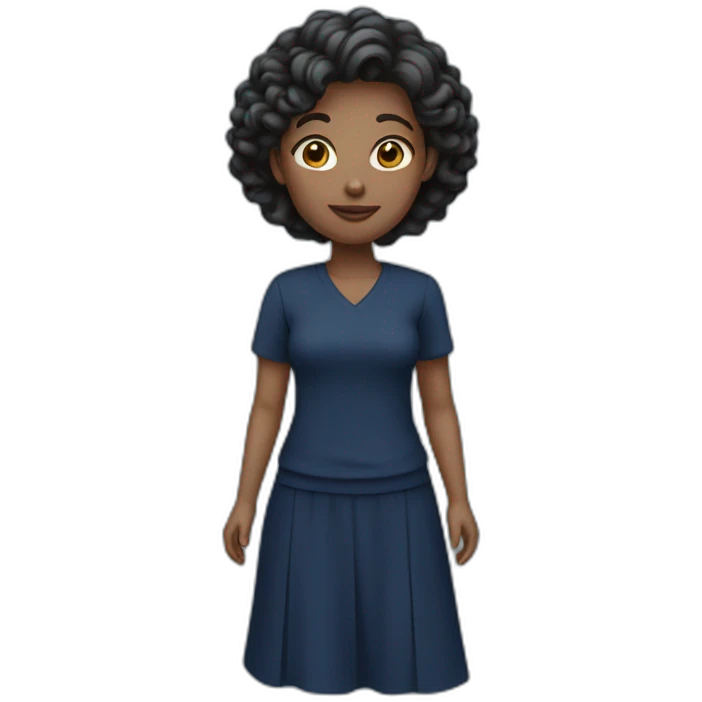 white woman dark blue outfit emoji