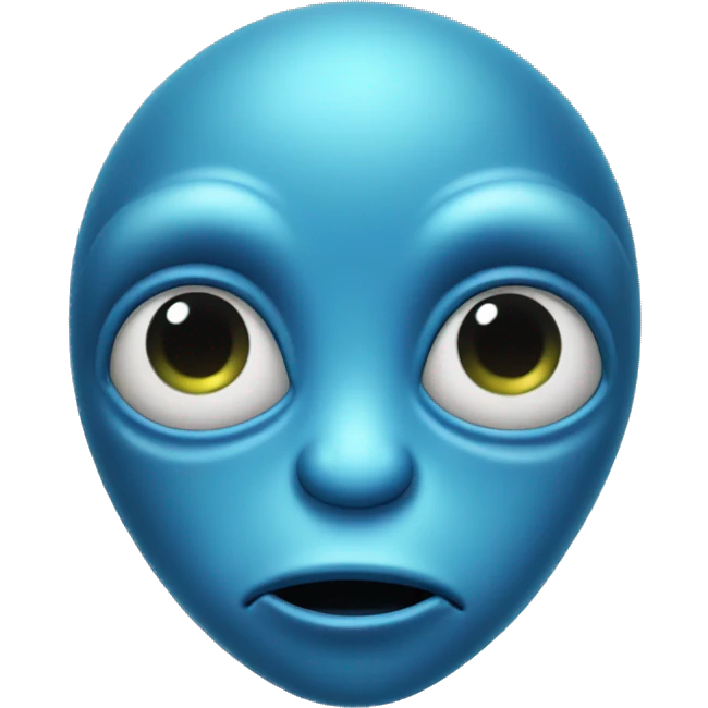 Blue alien face emoji