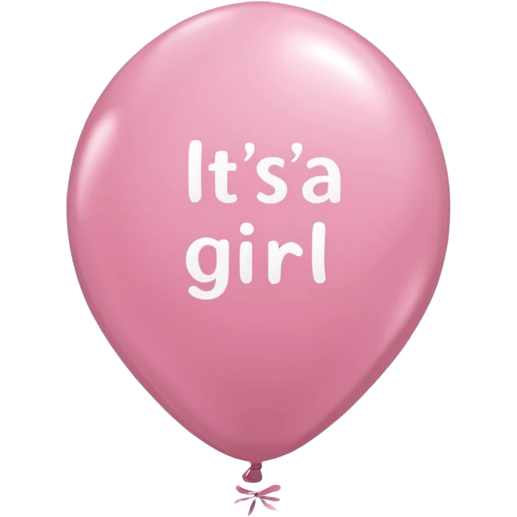 A light pink balloon with a text "it's a girl" on it emoji