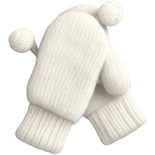 Cute White knit mittens emoji