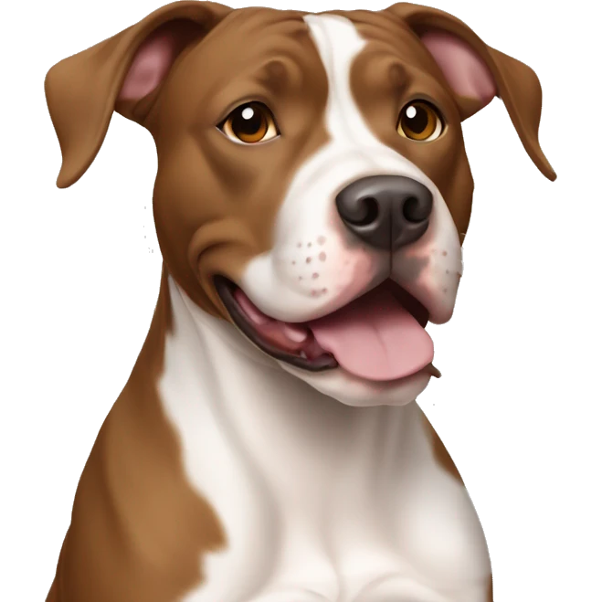 Brown and white pit bull hound mix emoji