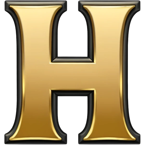 letter H in black and gold emoji
