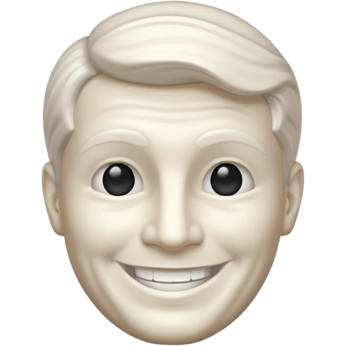 Marble style statue of man head happy full white emoji