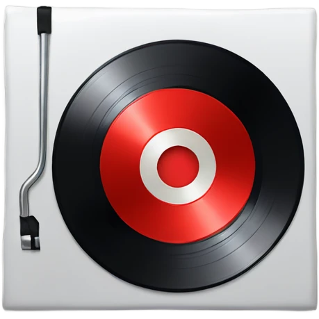 Vinyl Disc with a red center emoji