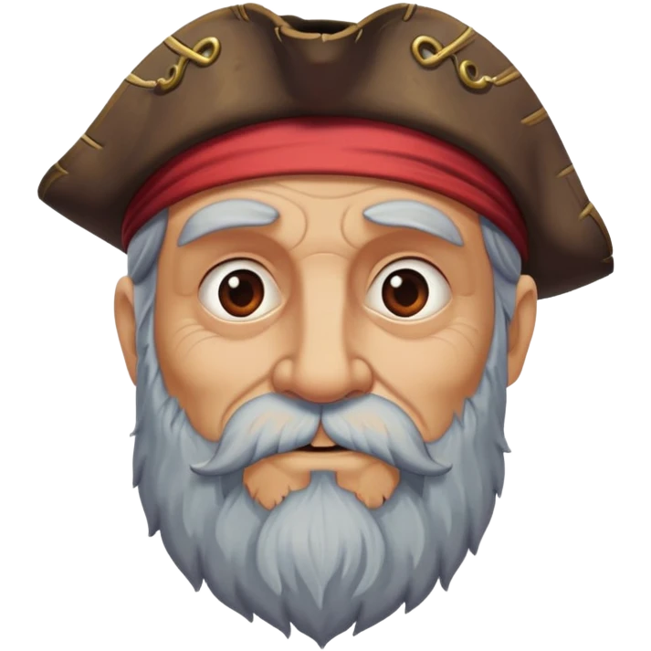 Old bearded pirate with heart eyes looking with admiration emoji