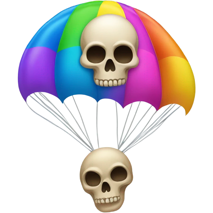 Skull with a parachute ￼ emoji