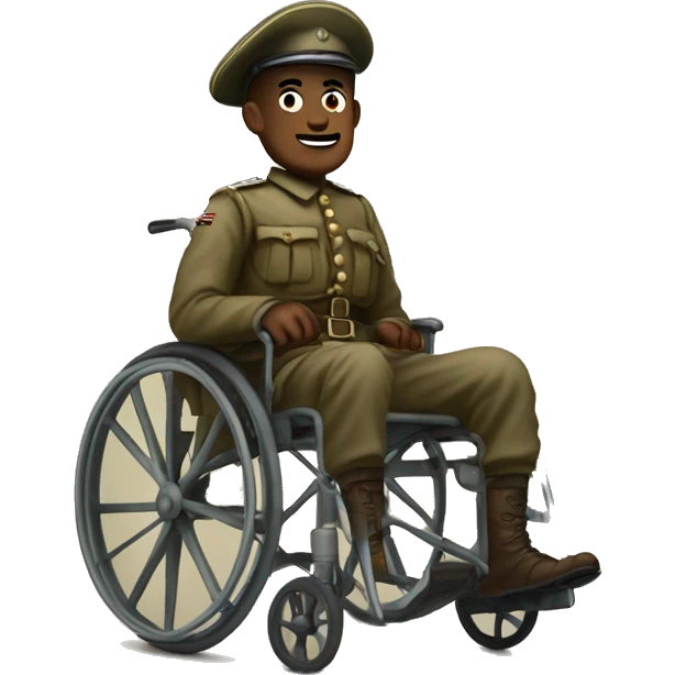 disabled injured ww1 soldier no leg emoji