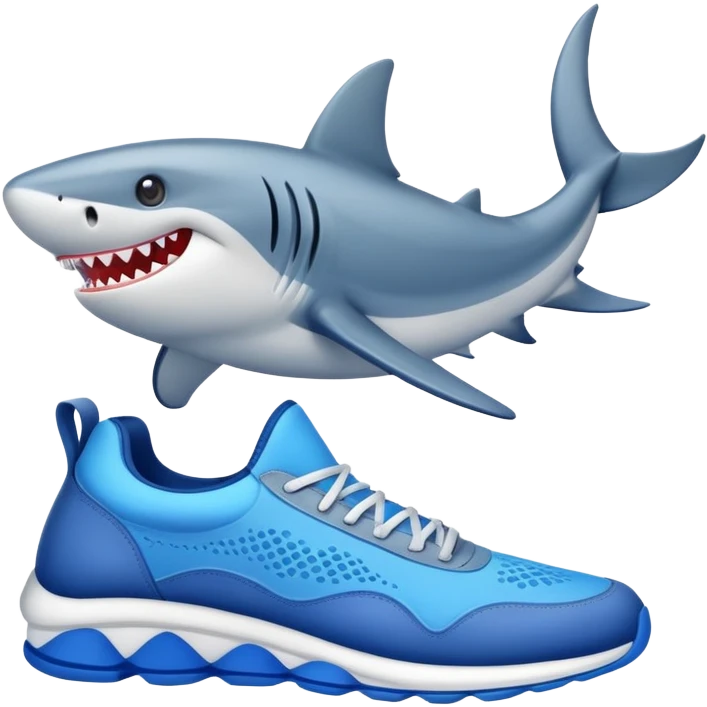 tiburón con zapatillas azules emoji