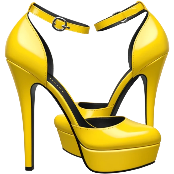  Patent Leather Daffodile Platform Heels emoji