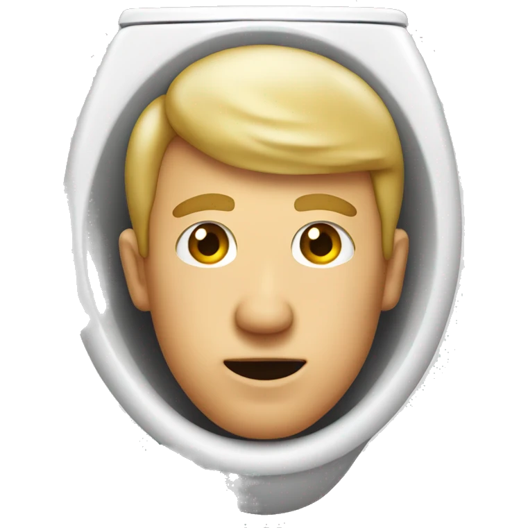A man with a head sticking out of a toilet emoji