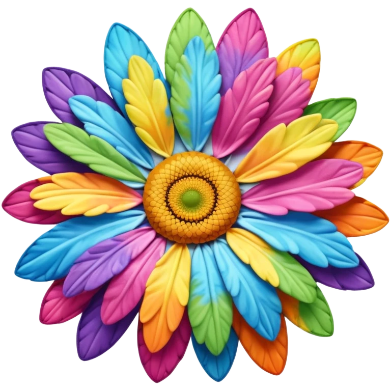 Tie dyed daisy emoji