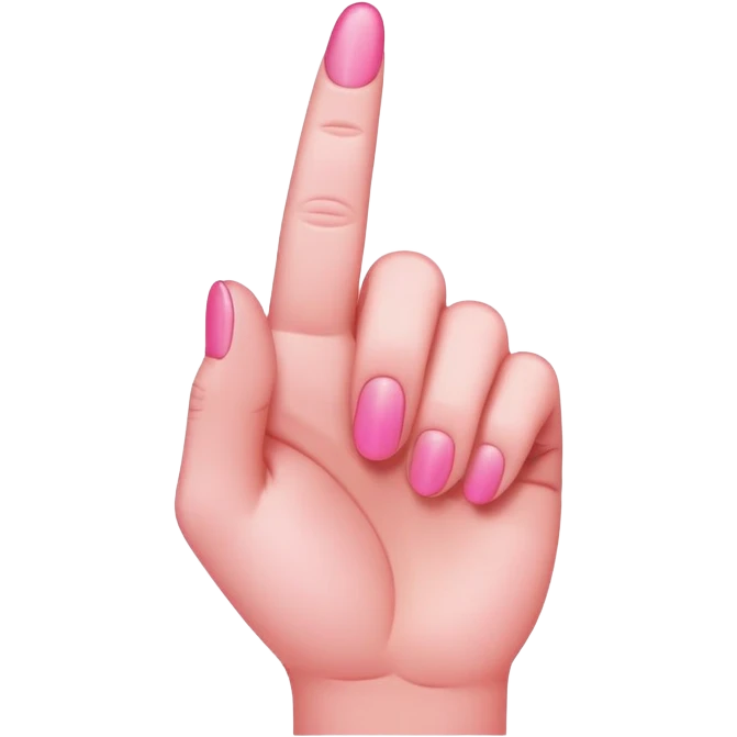 Pink middle finger emoji