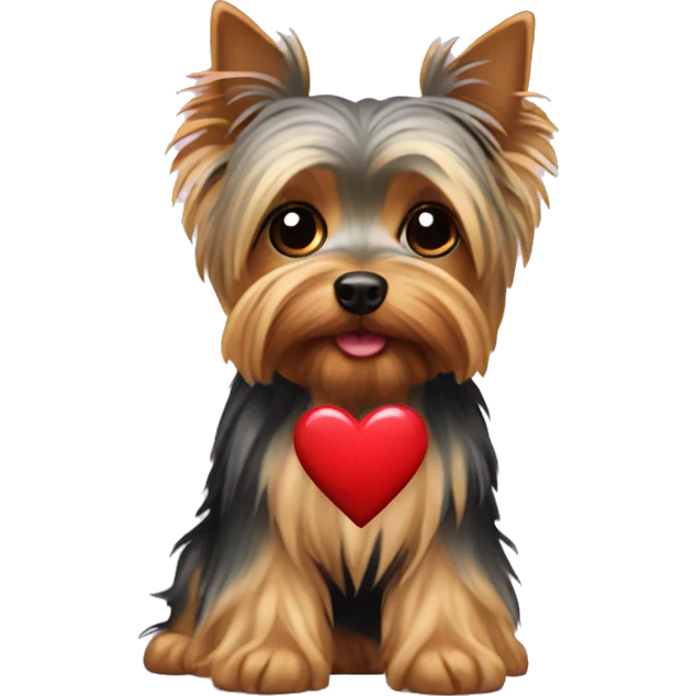 Yorkshire Terrier with heart emoji