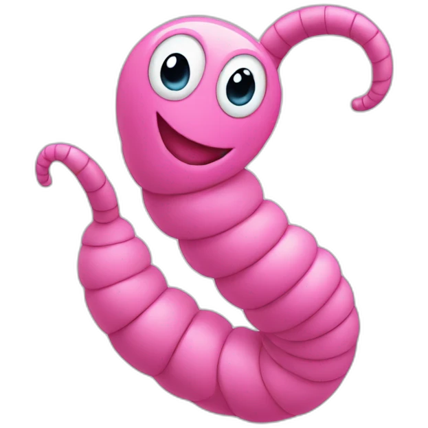 pink worm with hearts emoji