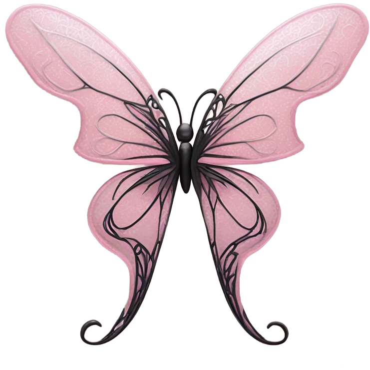 Pink and black fairy wings emoji