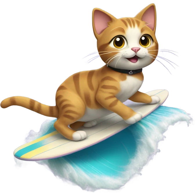 CAT surving on a Wave  emoji