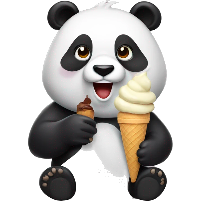 Panda eating ice cream emoji