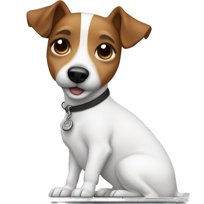 Jack russel with laptop emoji