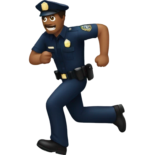 a police man chasing a guy emoji