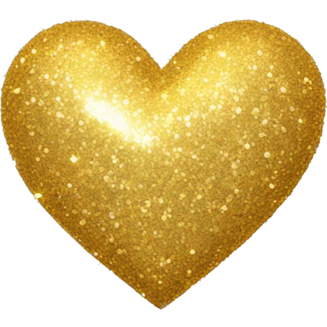 glitter golden heart  emoji