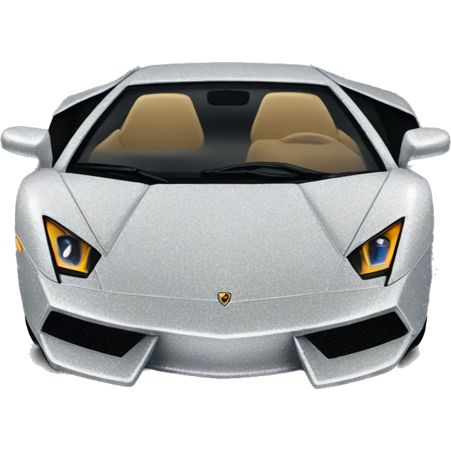 Silver glitter Lamborghini emoji