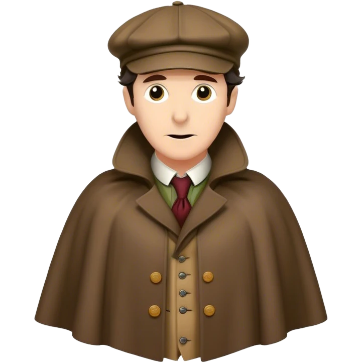 sherlock holmes wearing a deerstalker hat and an Inverness cape emoji