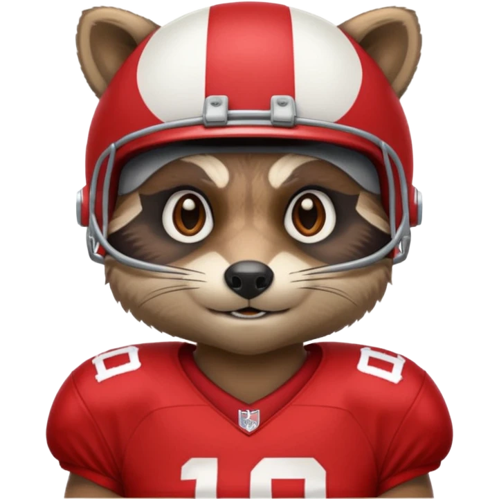 american football player raccoon red emoji