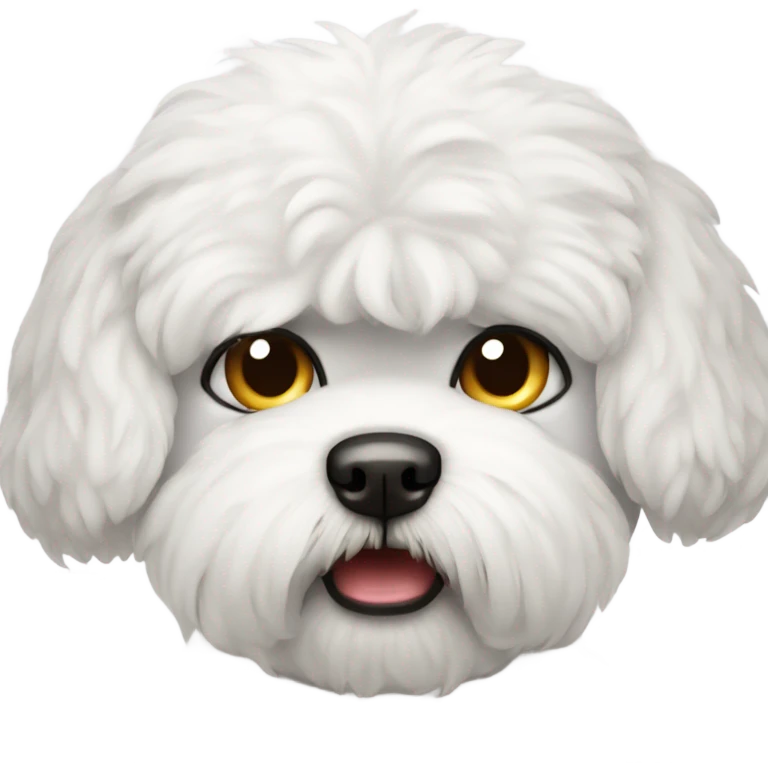 angry looking bichon face emoji