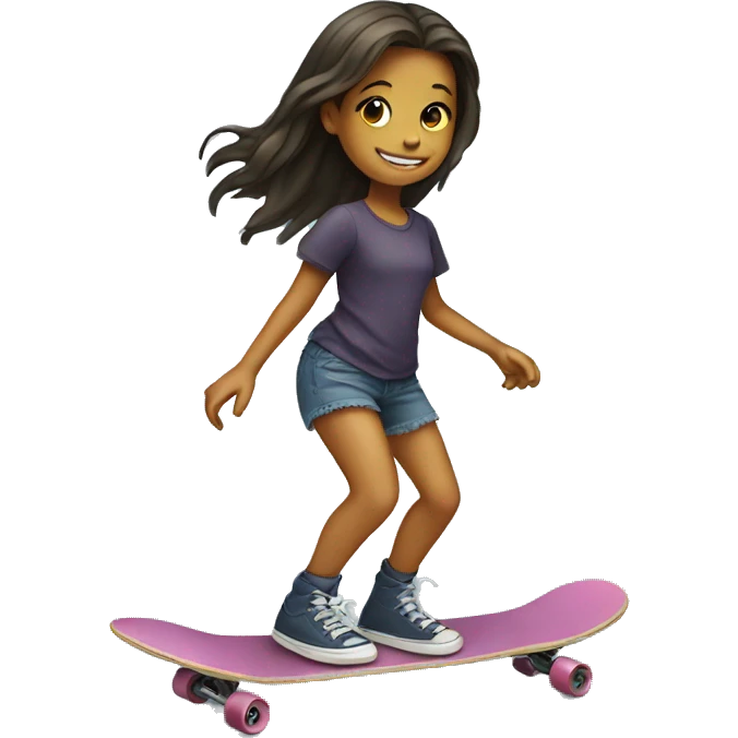 Girl on a skateboard emoji