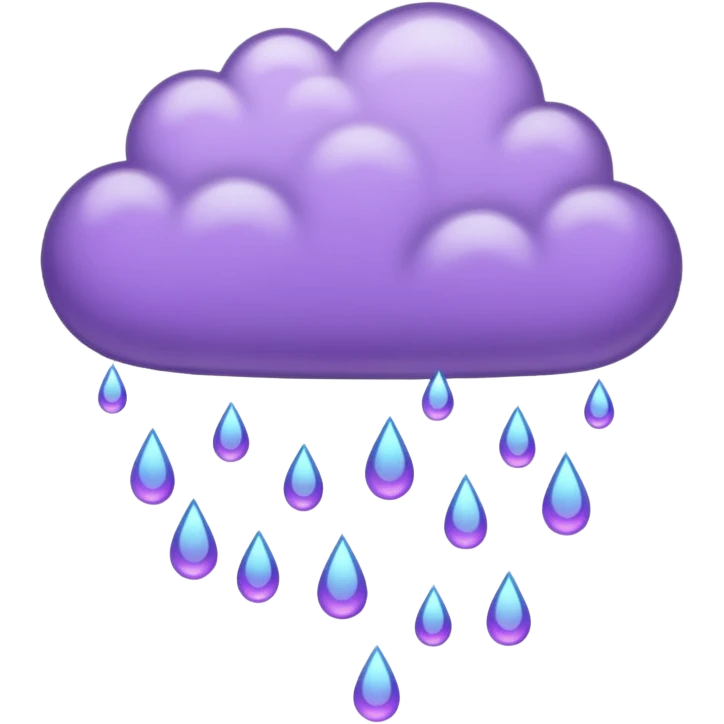 Purple Rain dancing down from cloud emoji