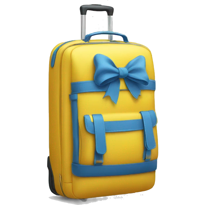 travel bag with blue yellow ribbon emoji