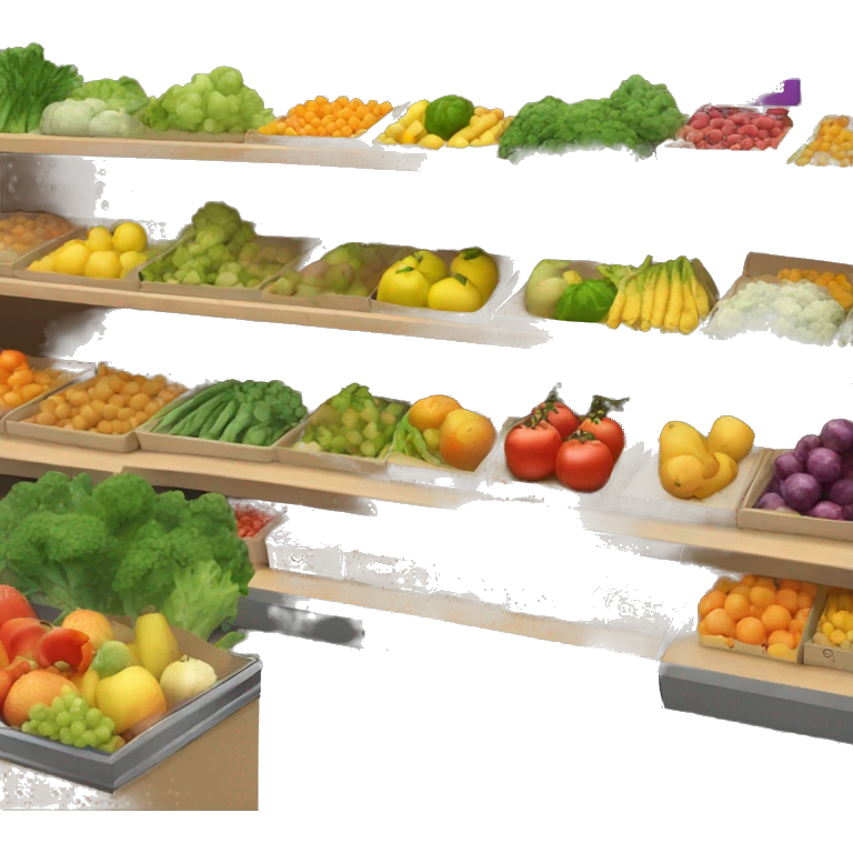 An empty store to sell vegetables and fruits  emoji