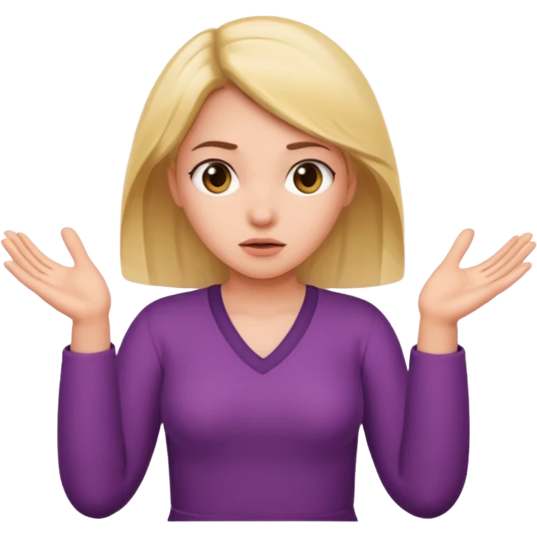 girl shrugging with 6 over one hand and 7 over the other hand emoji