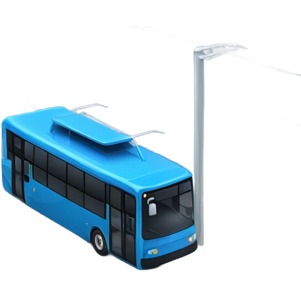 modern trolleybus blue emoji