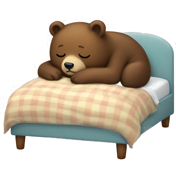 Bear in bed sleeping emoji