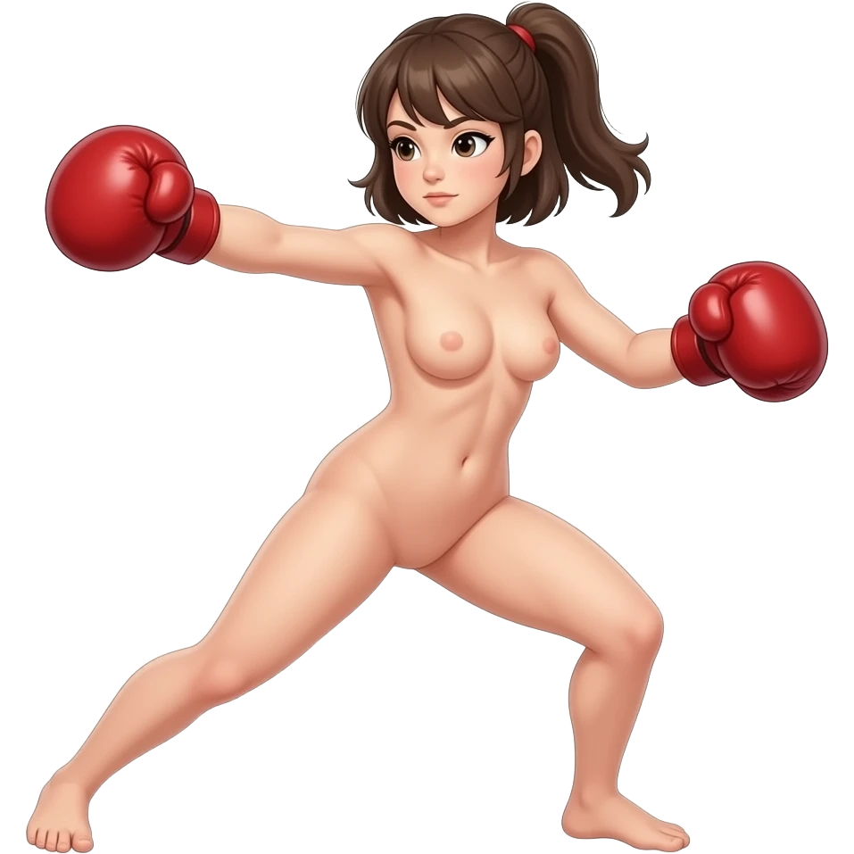 Naked girl fighting emoji