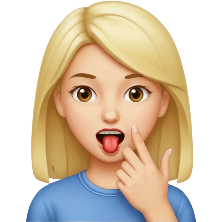 girl biting finger  emoji