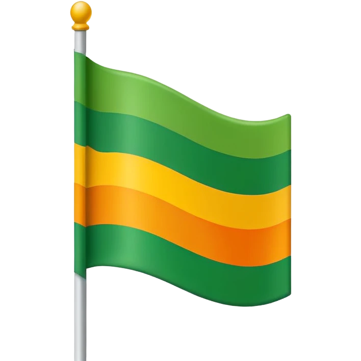 Flag with three horizontal stripes - orange at the top, yellow in the middle, and green at the bottom.  emoji