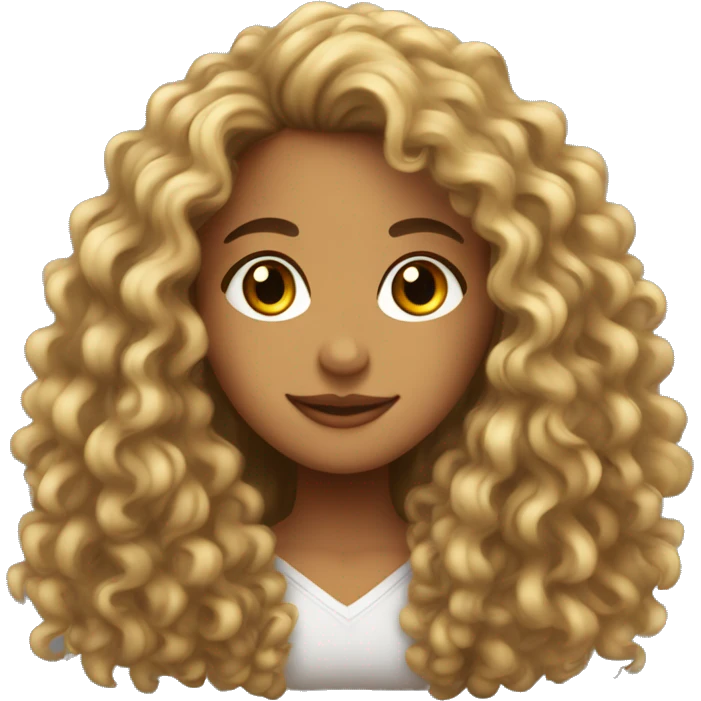 Brazilian young pretty women with a long curly hair  emoji