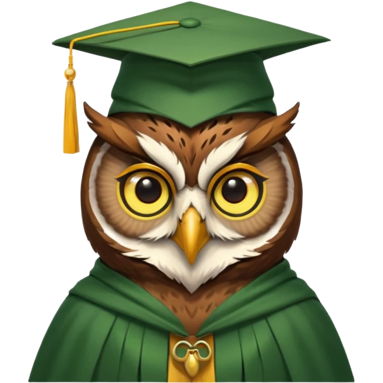 owl professor in green cloak graduation emoji
