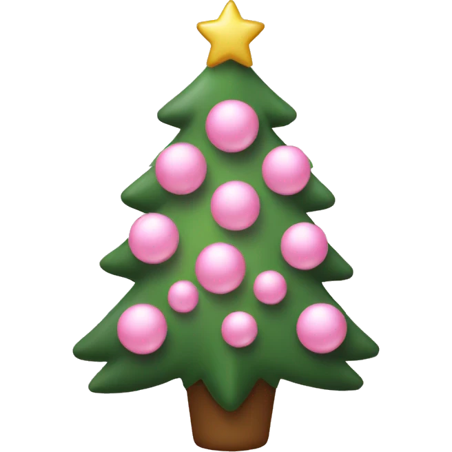 Christmas tree with light pink ornaments  emoji