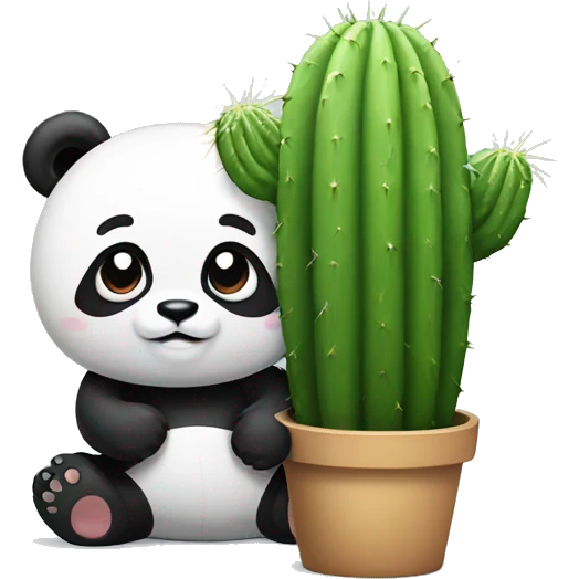 Panda that looks like a cactus emoji