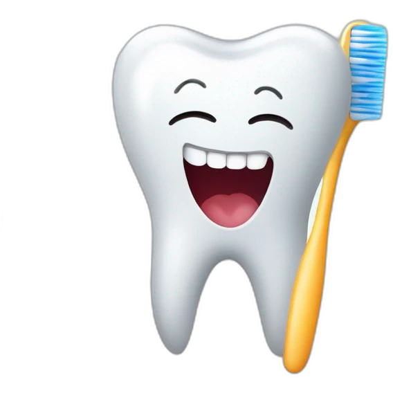Tooth With a toothbrush emoji