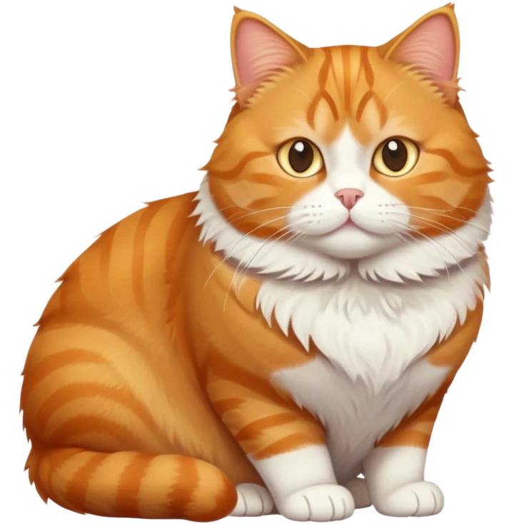 chubby orange tabby cat, full body view emoji