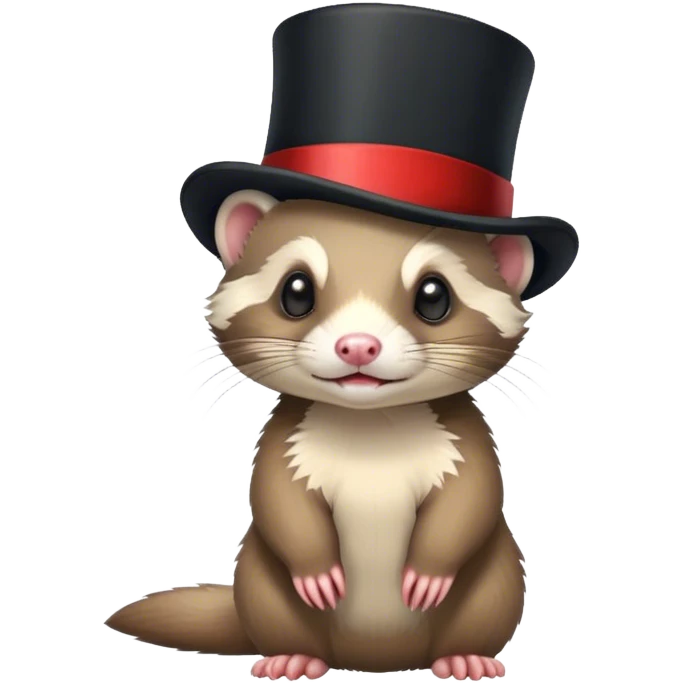 Ferret with a top hat emoji