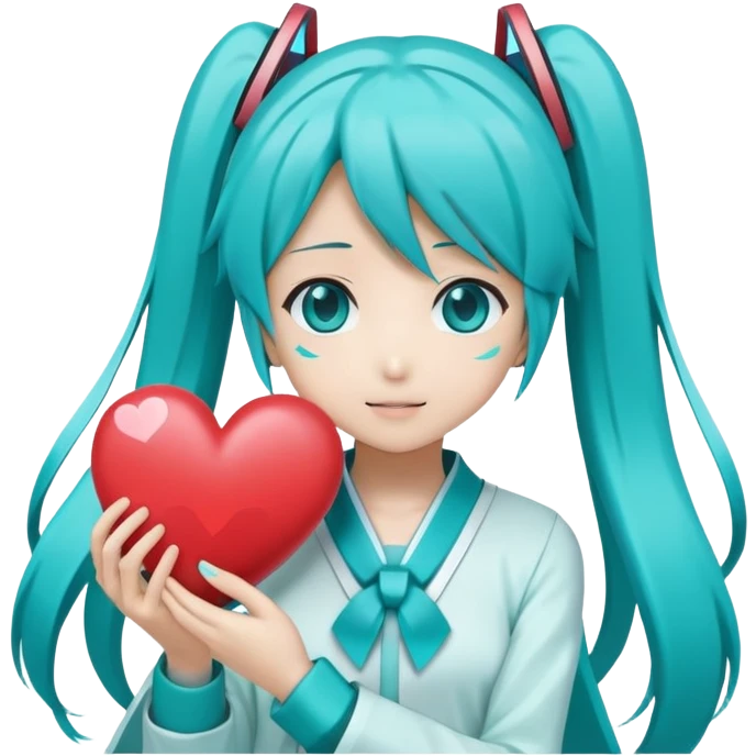 Hatsune miku with a big heart emoji