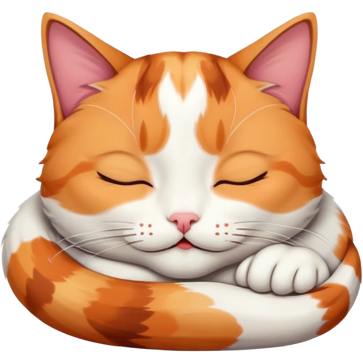 Cat sleeping happy emoji