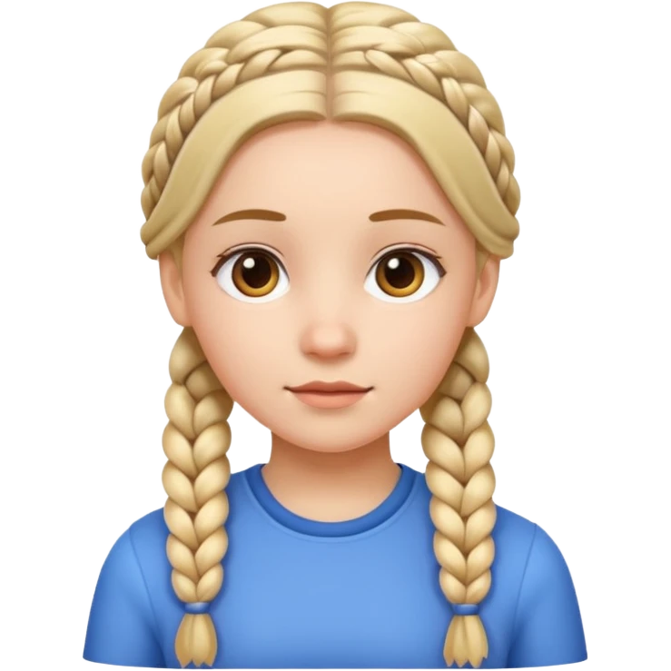 Девушка с двумя косичками emoji